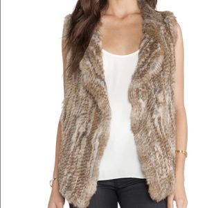 Joie Andoni Gray Rabbit Fur Vest